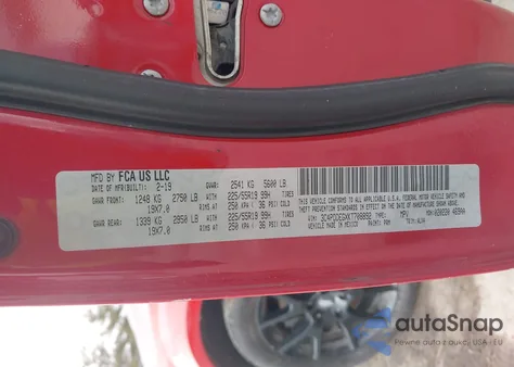 2019 Dodge Journey Gt Awd z USA, uszkodzony, nr VIN 3C4PDDEGXKT708892